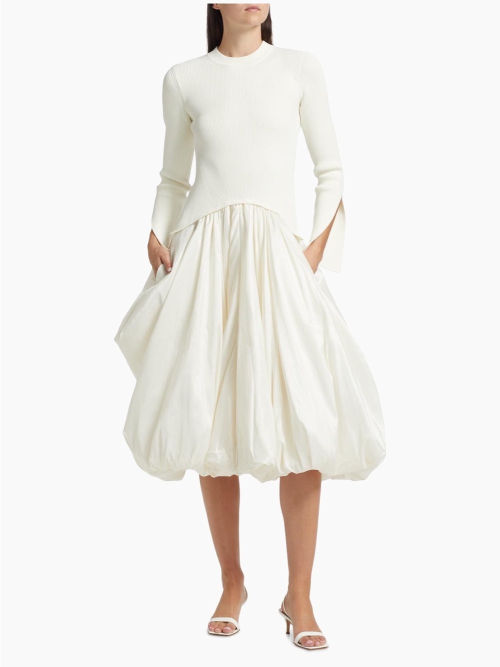 Elegant White Dress NWT
Balloon Hem   SIMKHAI